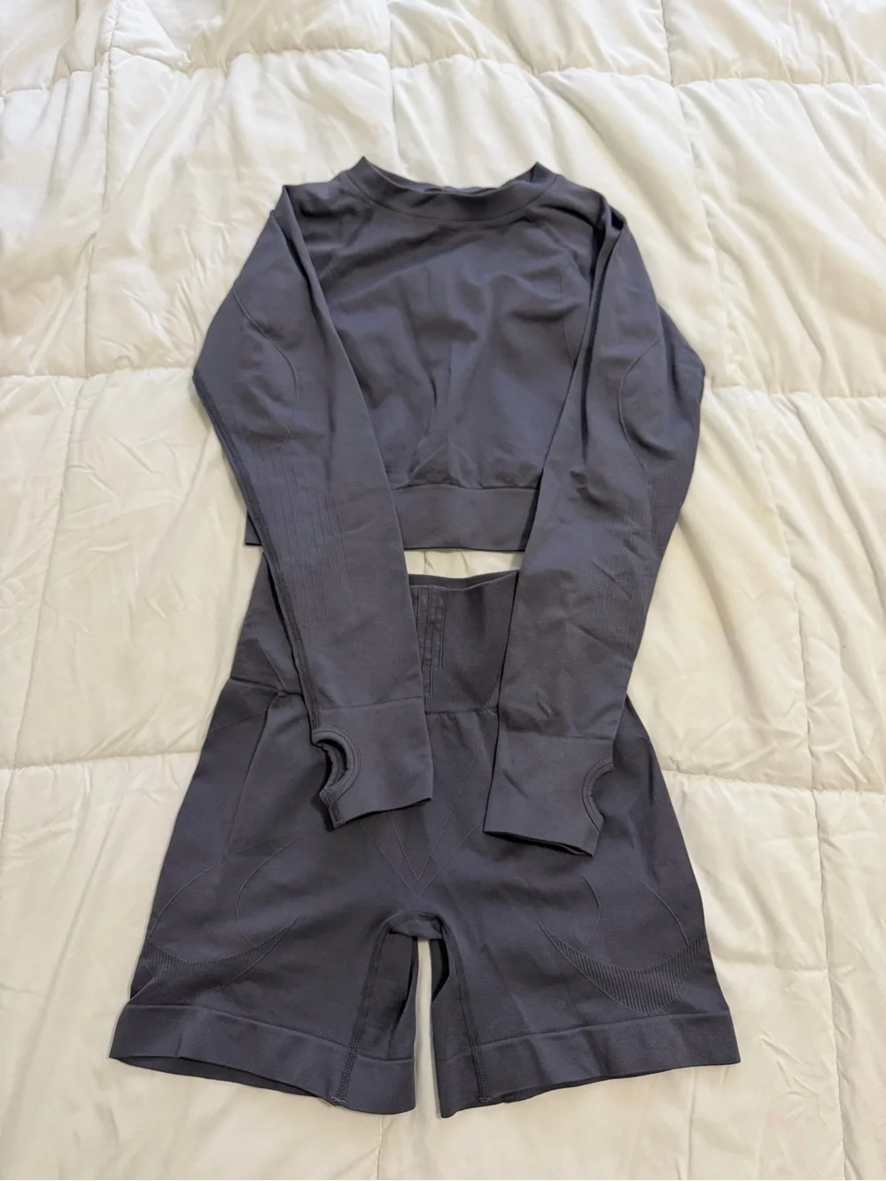Matching grey workout set
